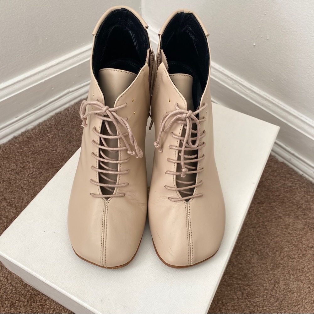 Reike Nen Beige lace-up booties